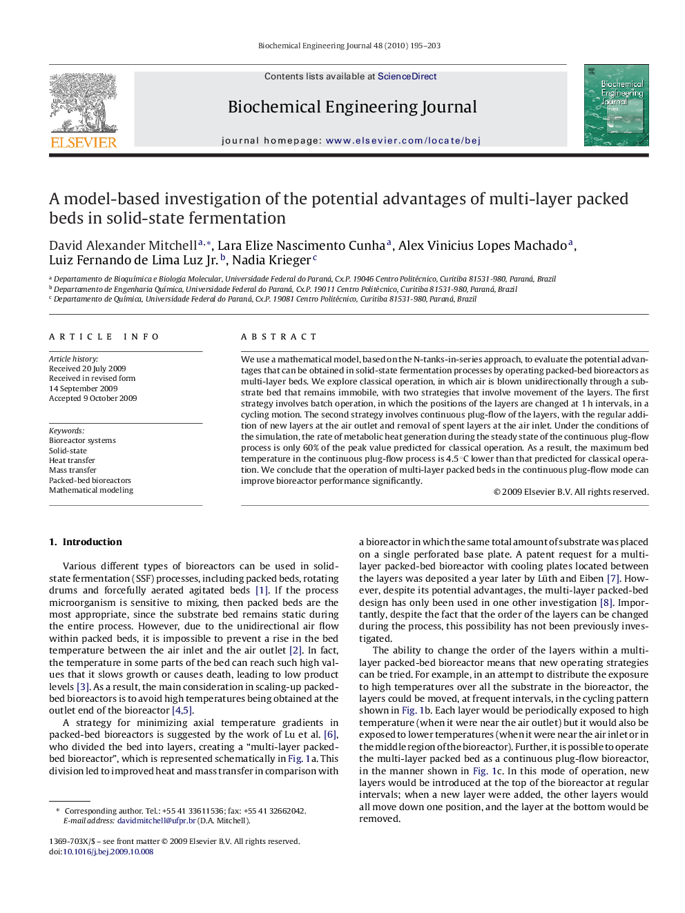 A model-based investigation of the potential advantages of multi-layer packed beds in solid-state fermentation