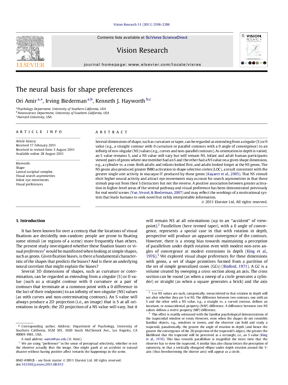 The neural basis for shape preferences