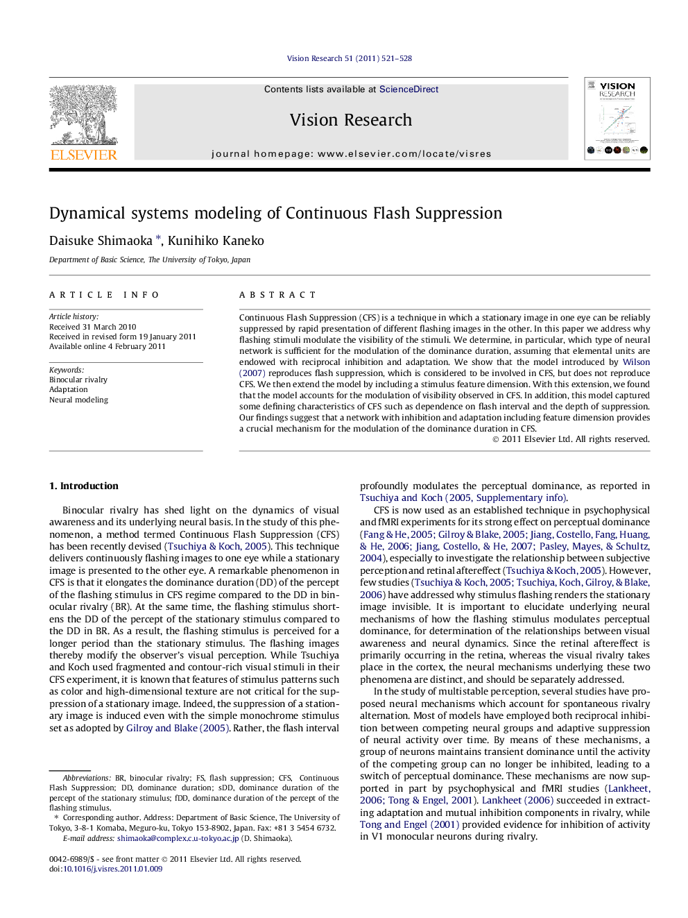 Dynamical systems modeling of Continuous Flash Suppression