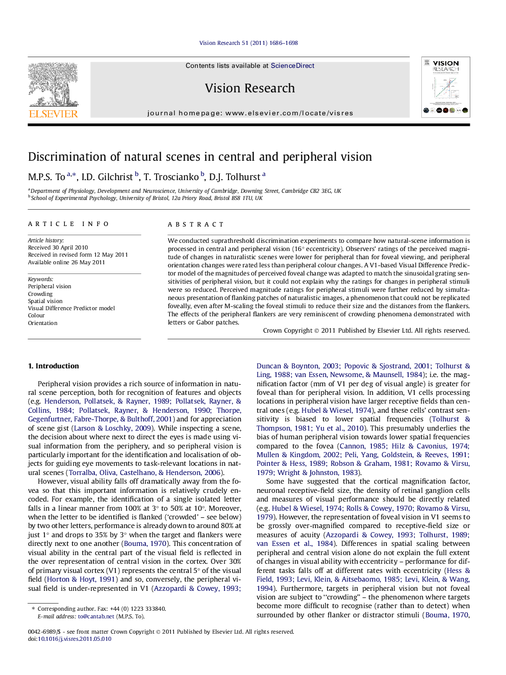 Discrimination of natural scenes in central and peripheral vision