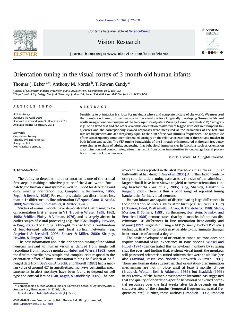 Orientation tuning in the visual cortex of 3-month-old human infants