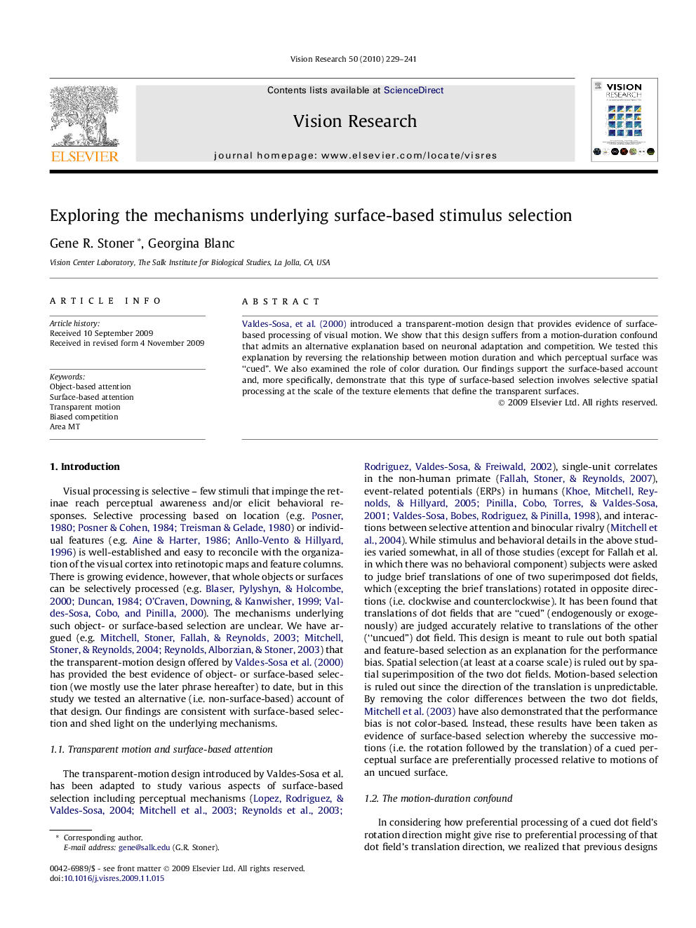 Exploring the mechanisms underlying surface-based stimulus selection