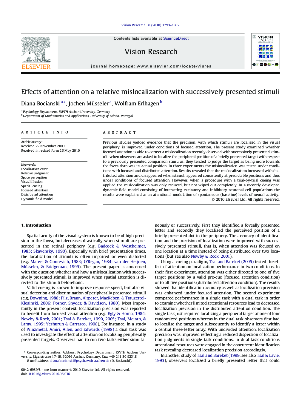 Effects of attention on a relative mislocalization with successively presented stimuli