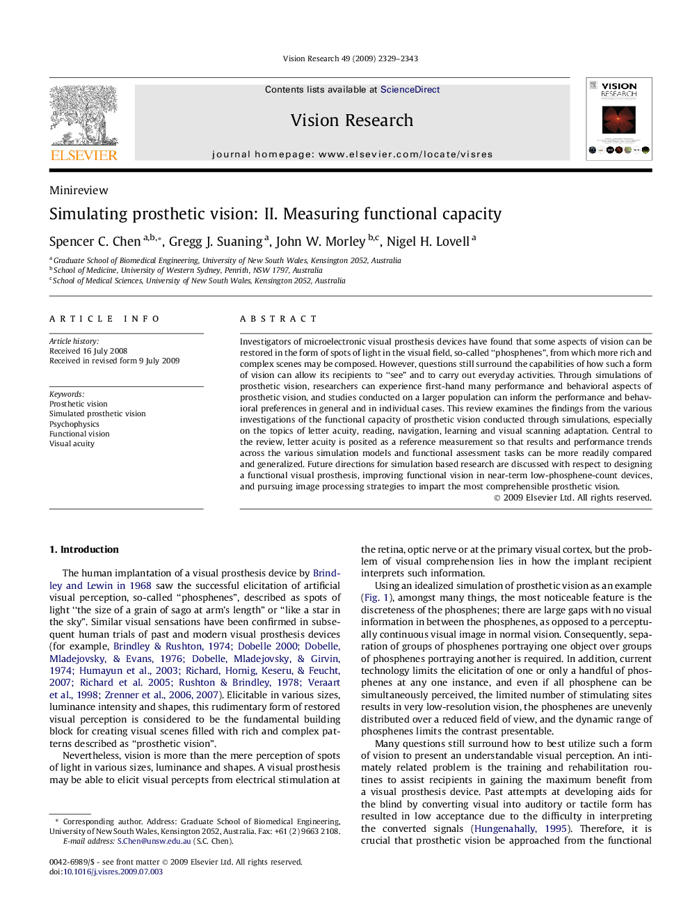 Simulating prosthetic vision: II. Measuring functional capacity