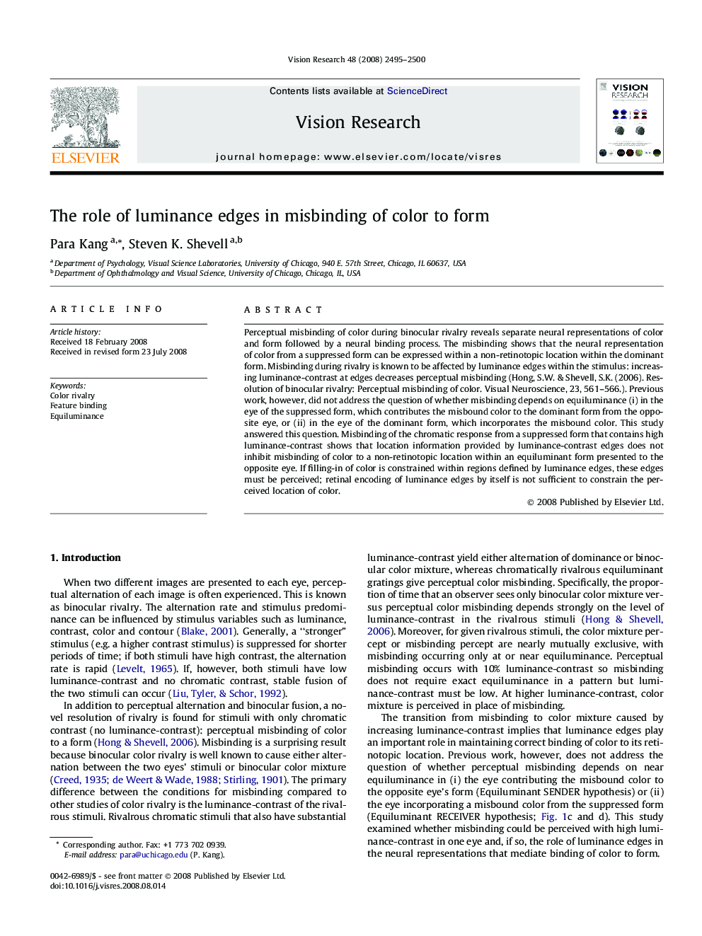 The role of luminance edges in misbinding of color to form