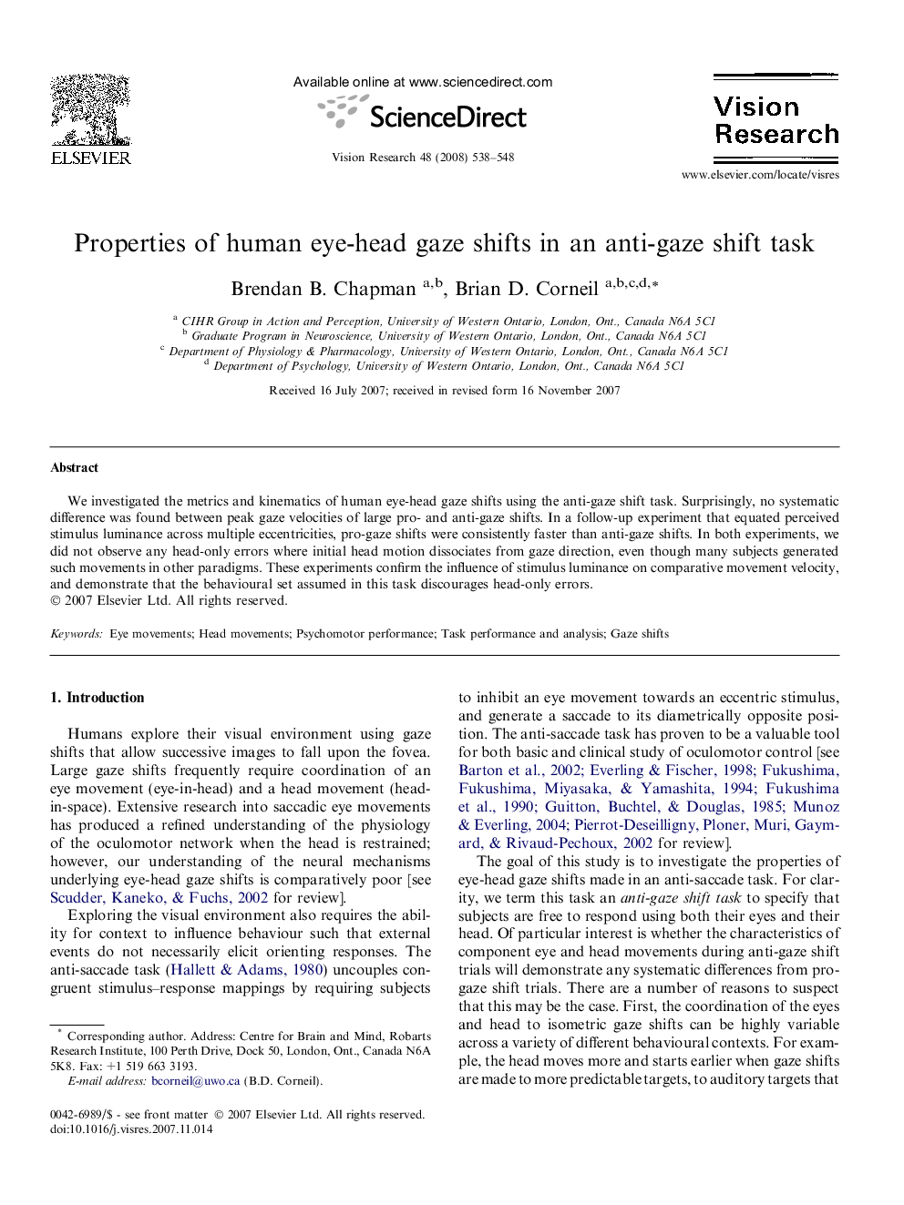 Properties of human eye-head gaze shifts in an anti-gaze shift task