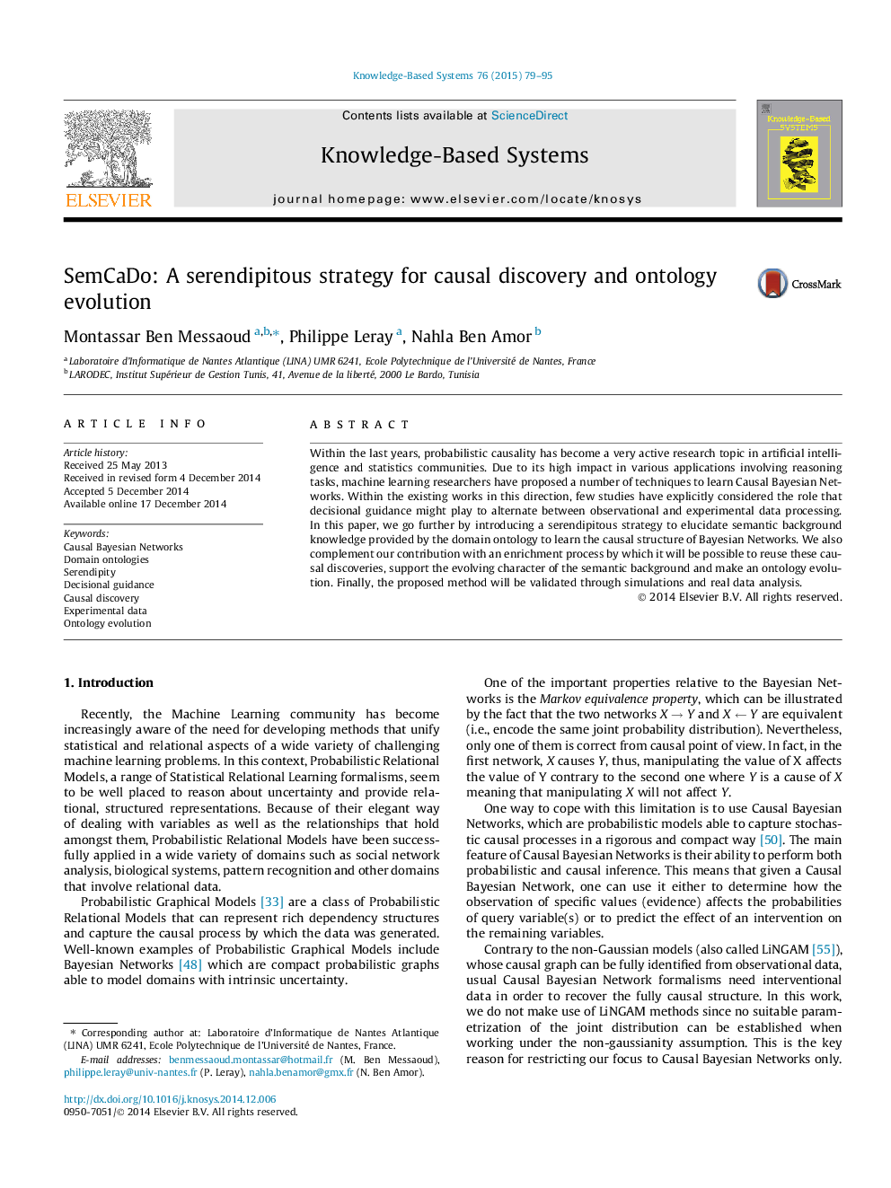 SemCaDo: A serendipitous strategy for causal discovery and ontology evolution