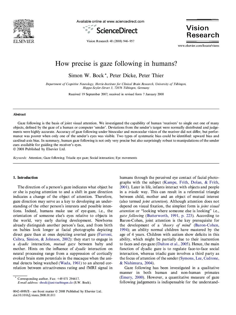 How precise is gaze following in humans?