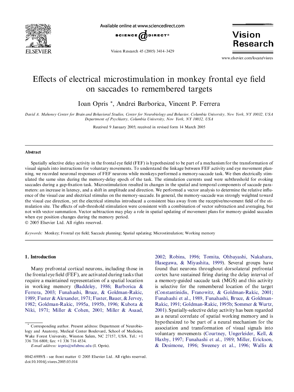 Effects of electrical microstimulation in monkey frontal eye field on saccades to remembered targets