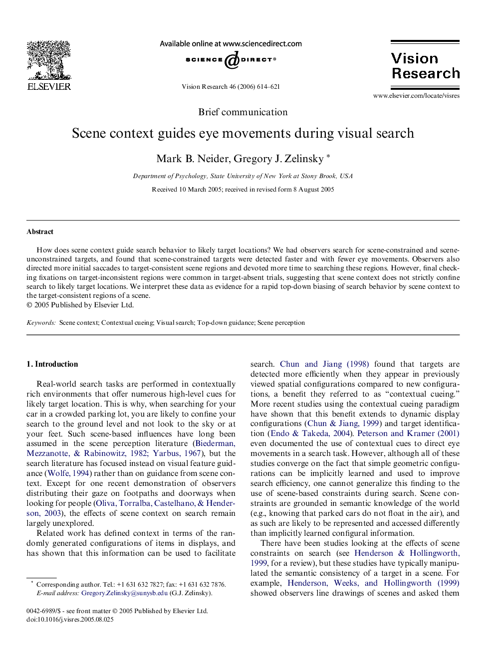 Scene context guides eye movements during visual search