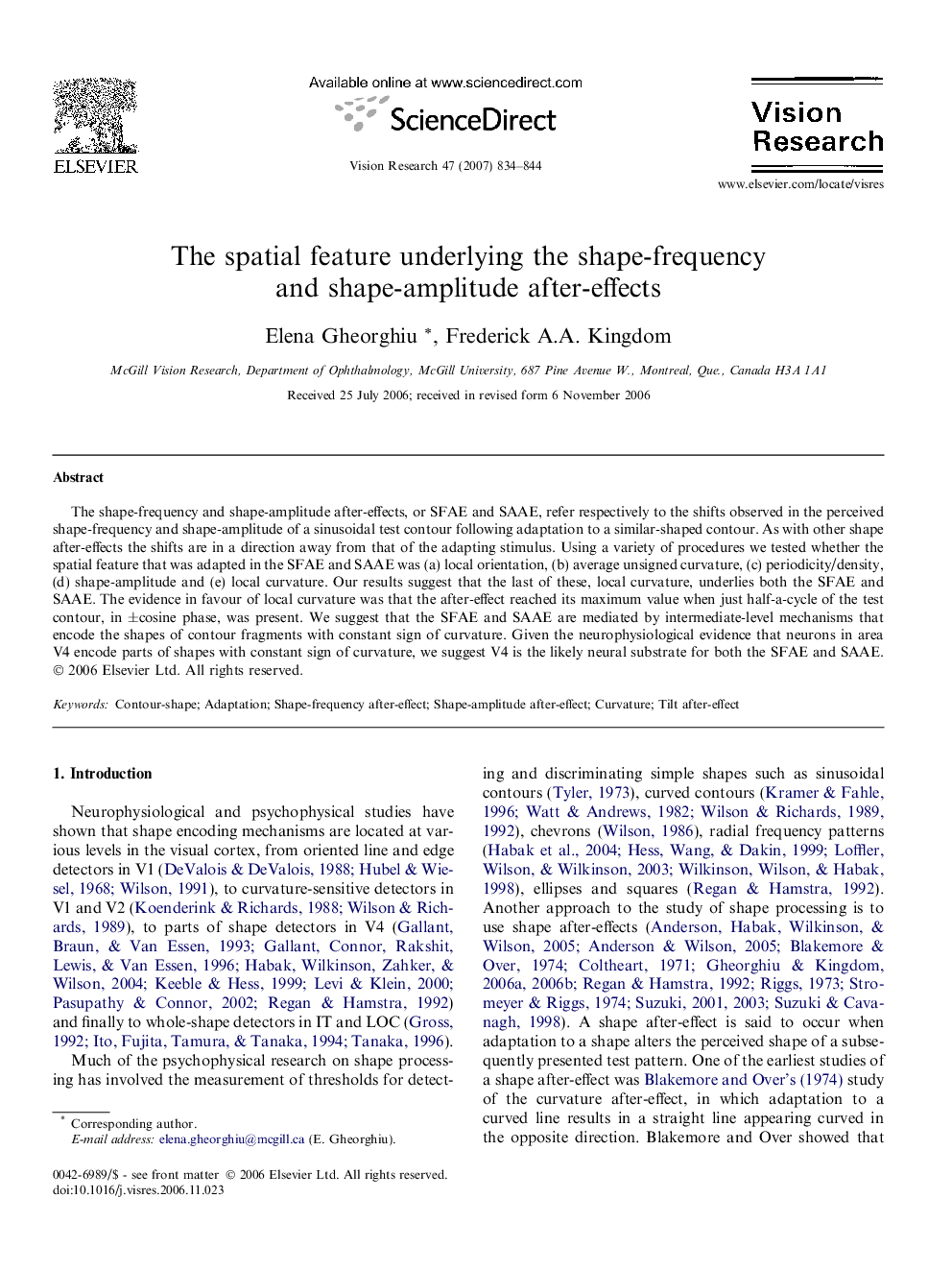 The spatial feature underlying the shape-frequency and shape-amplitude after-effects