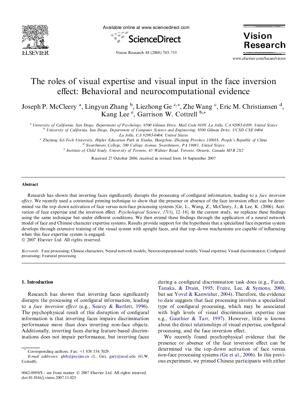 The roles of visual expertise and visual input in the face inversion effect: Behavioral and neurocomputational evidence