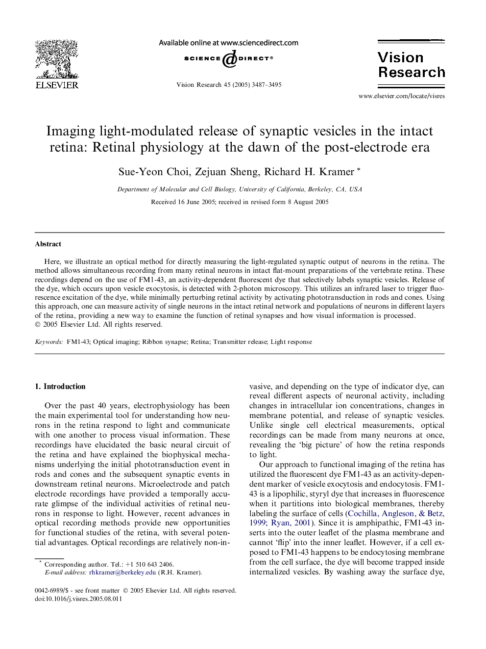 Imaging light-modulated release of synaptic vesicles in the intact retina: Retinal physiology at the dawn of the post-electrode era