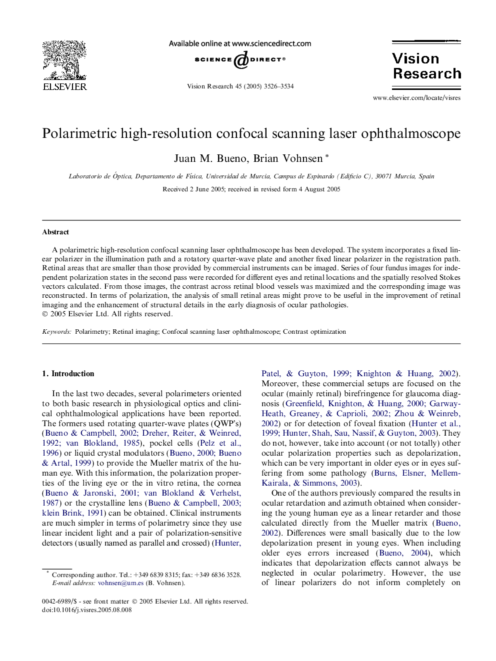 Polarimetric high-resolution confocal scanning laser ophthalmoscope