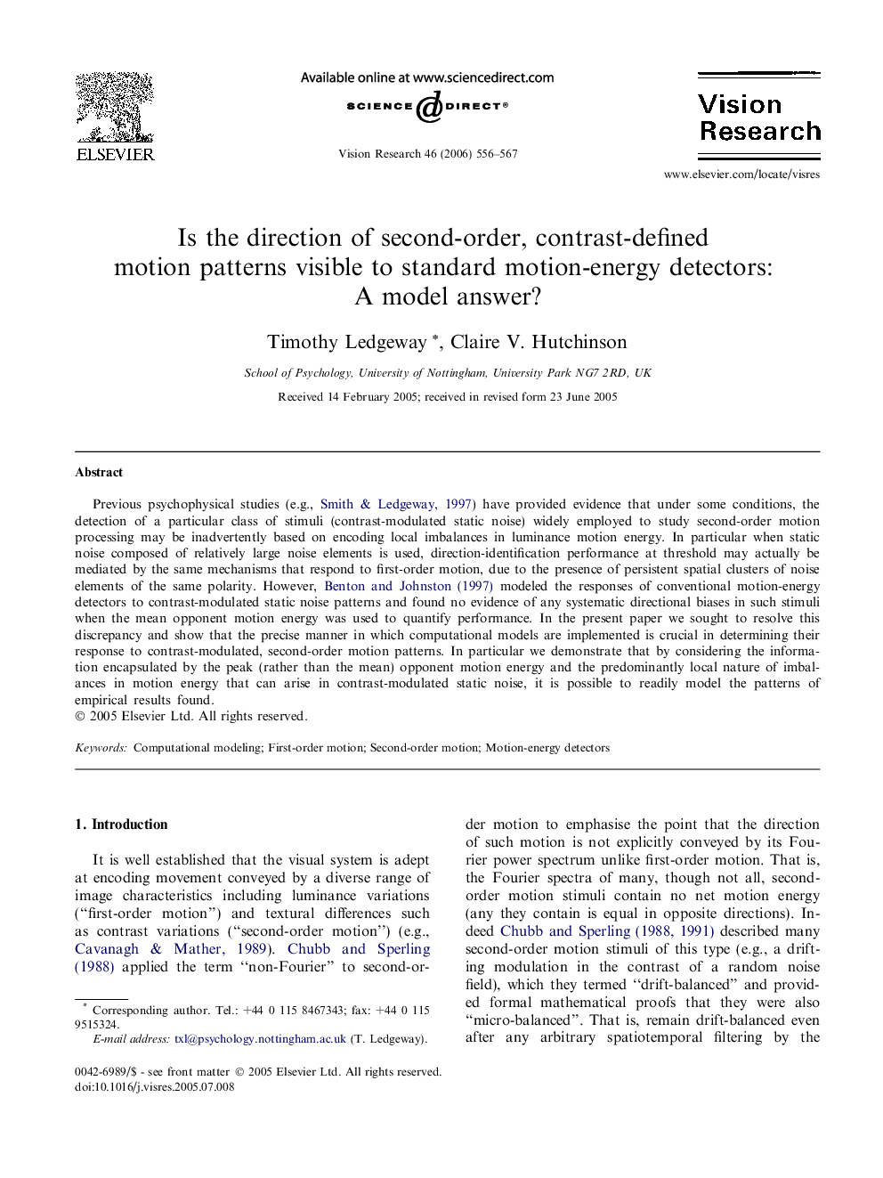 Is the direction of second-order, contrast-defined motion patterns visible to standard motion-energy detectors: A model answer?