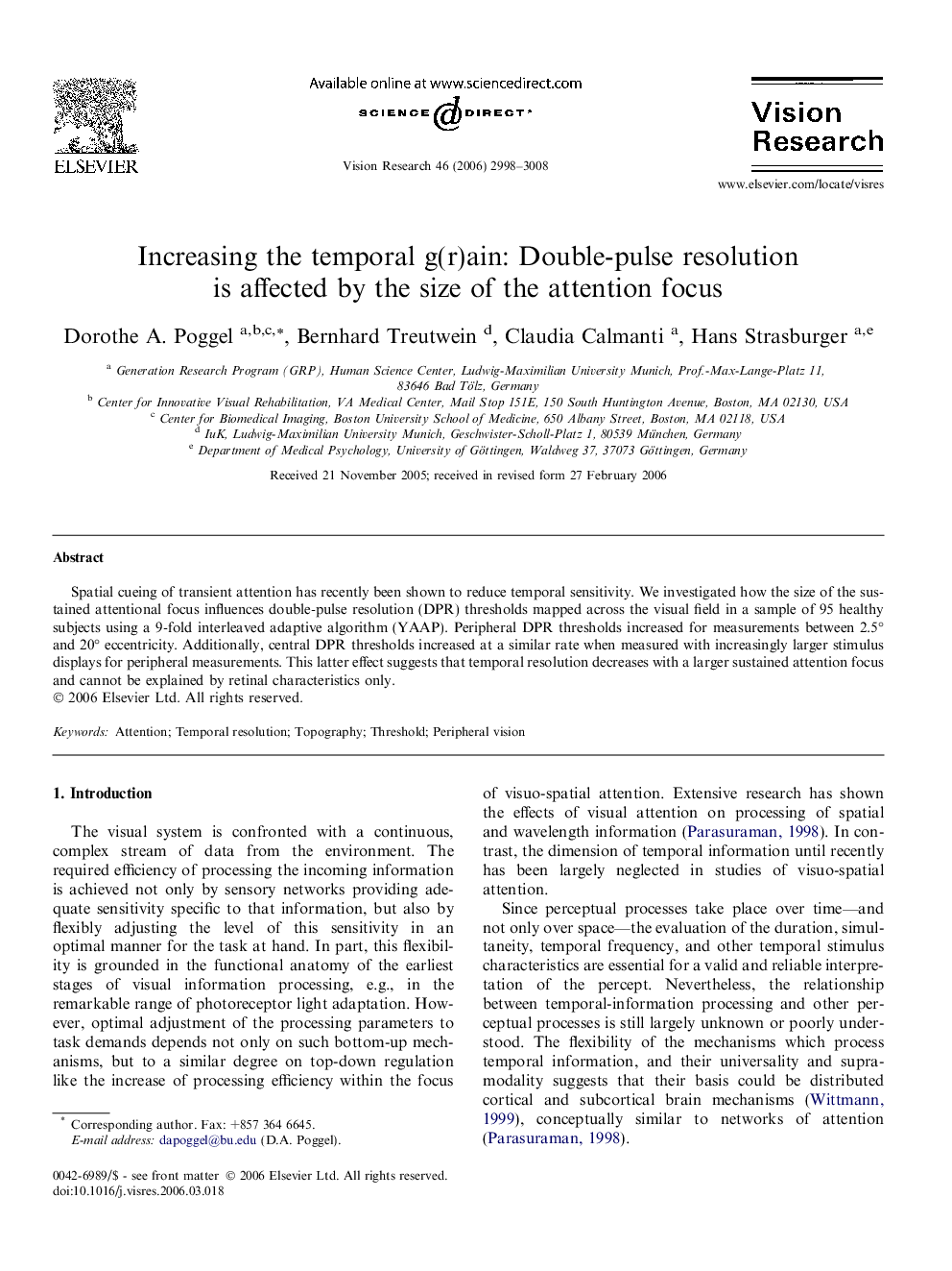 Increasing the temporal g(r)ain: Double-pulse resolution is affected by the size of the attention focus