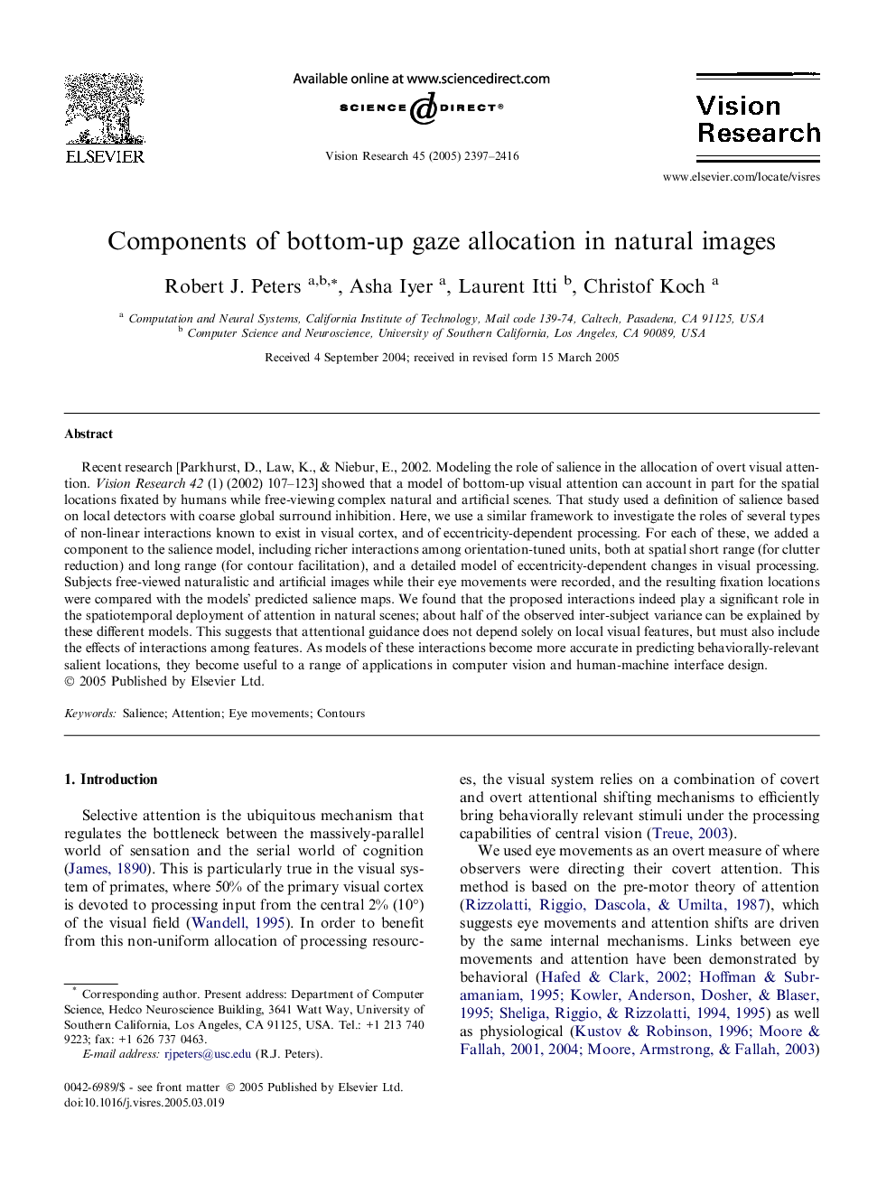 Components of bottom-up gaze allocation in natural images