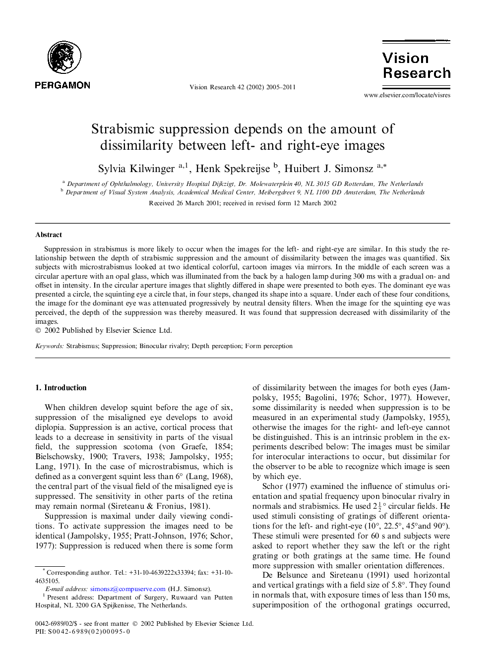 Strabismic suppression depends on the amount of dissimilarity between left- and right-eye images