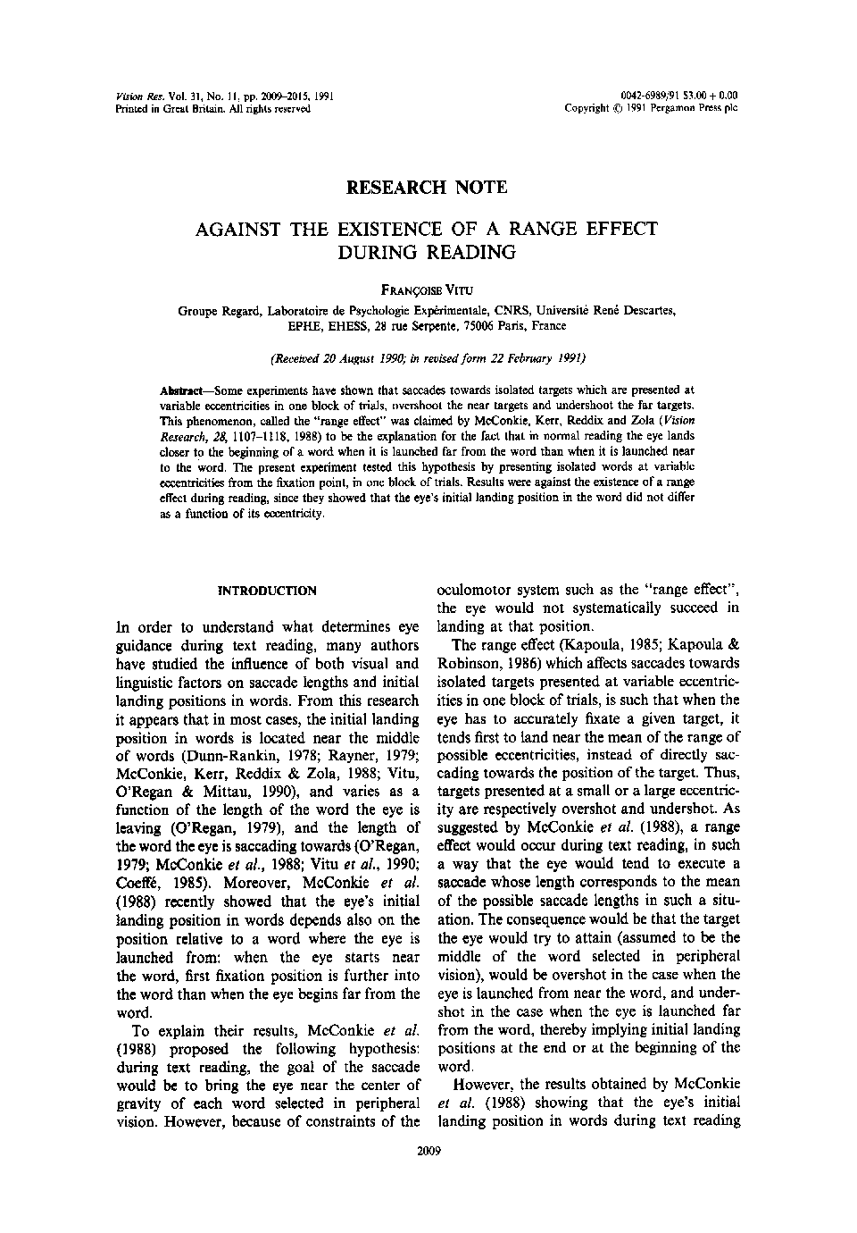 در برابر وجود اثر طیفی در طول خواندن 