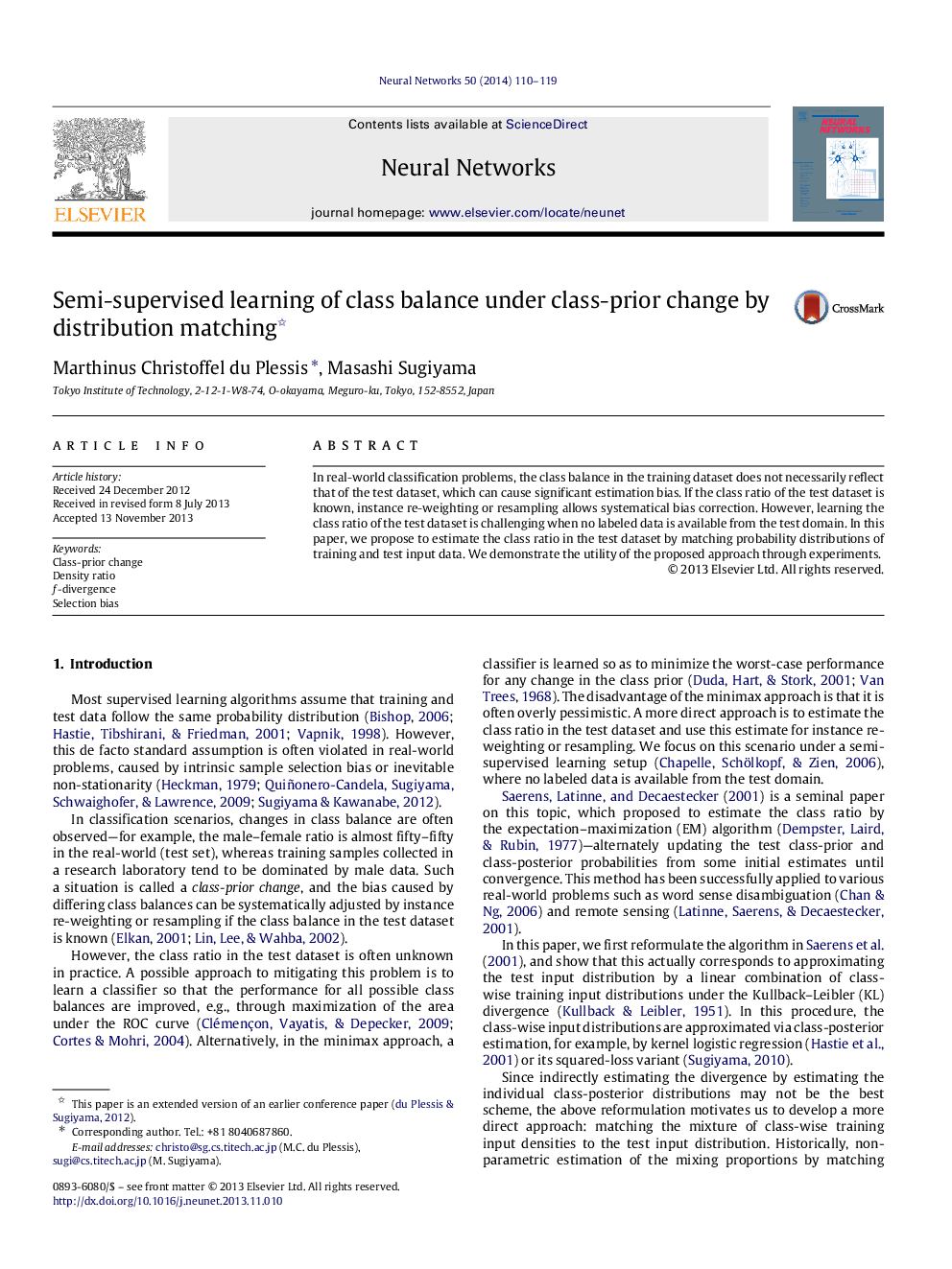 Semi-supervised learning of class balance under class-prior change by distribution matching 