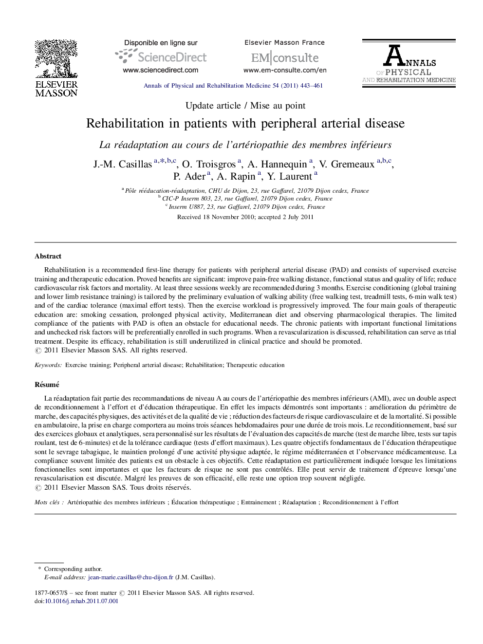 Rehabilitation in patients with peripheral arterial disease