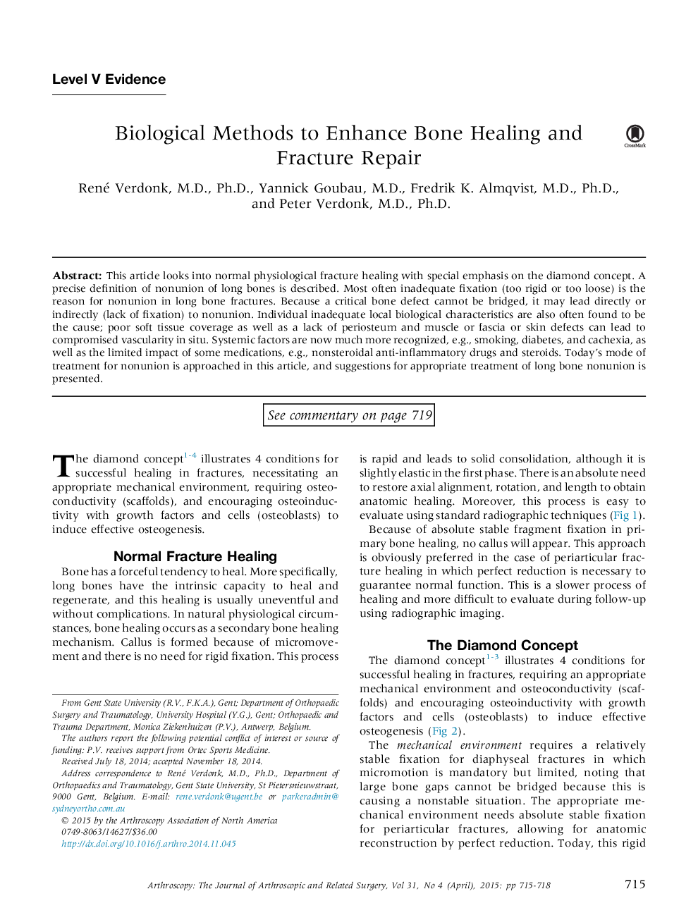 Biological Methods to Enhance Bone Healing and Fracture Repair 