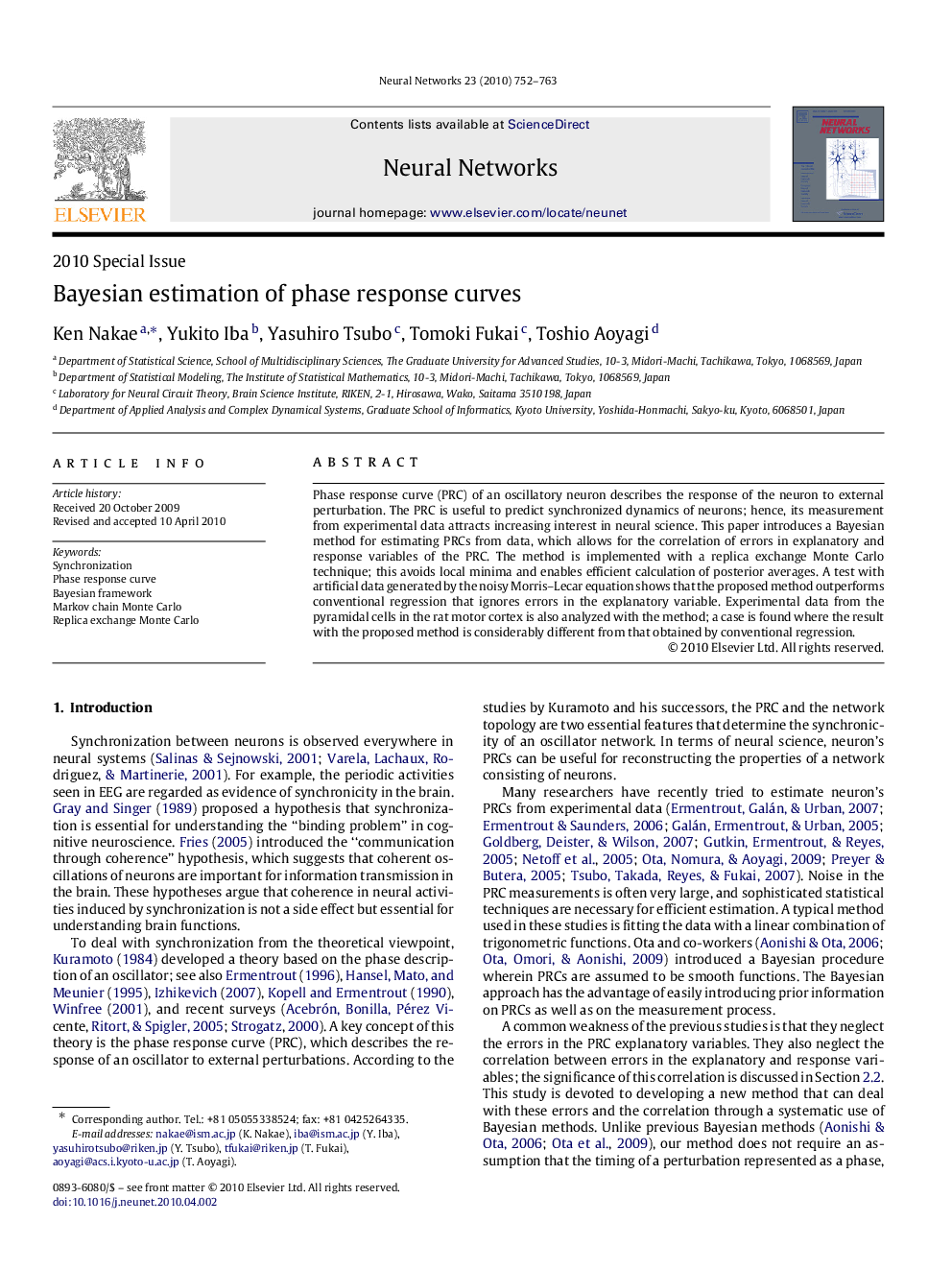 Bayesian estimation of phase response curves