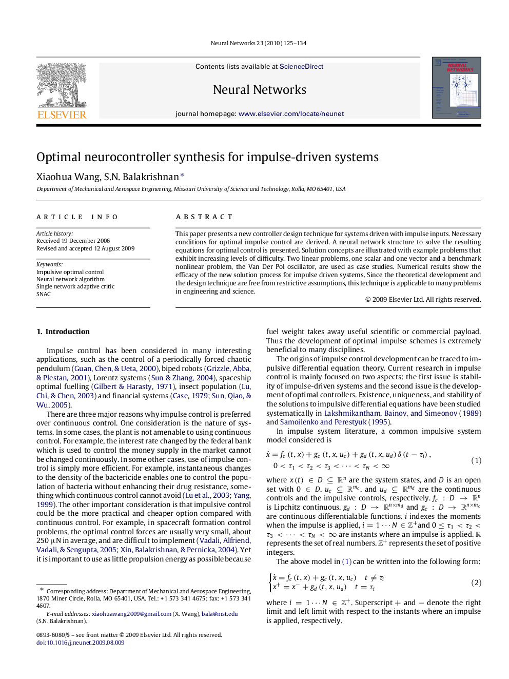 Optimal neurocontroller synthesis for impulse-driven systems