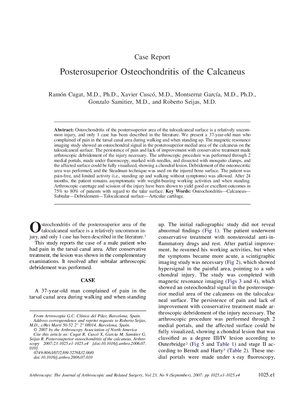 Posterosuperior Osteochondritis of the Calcaneus