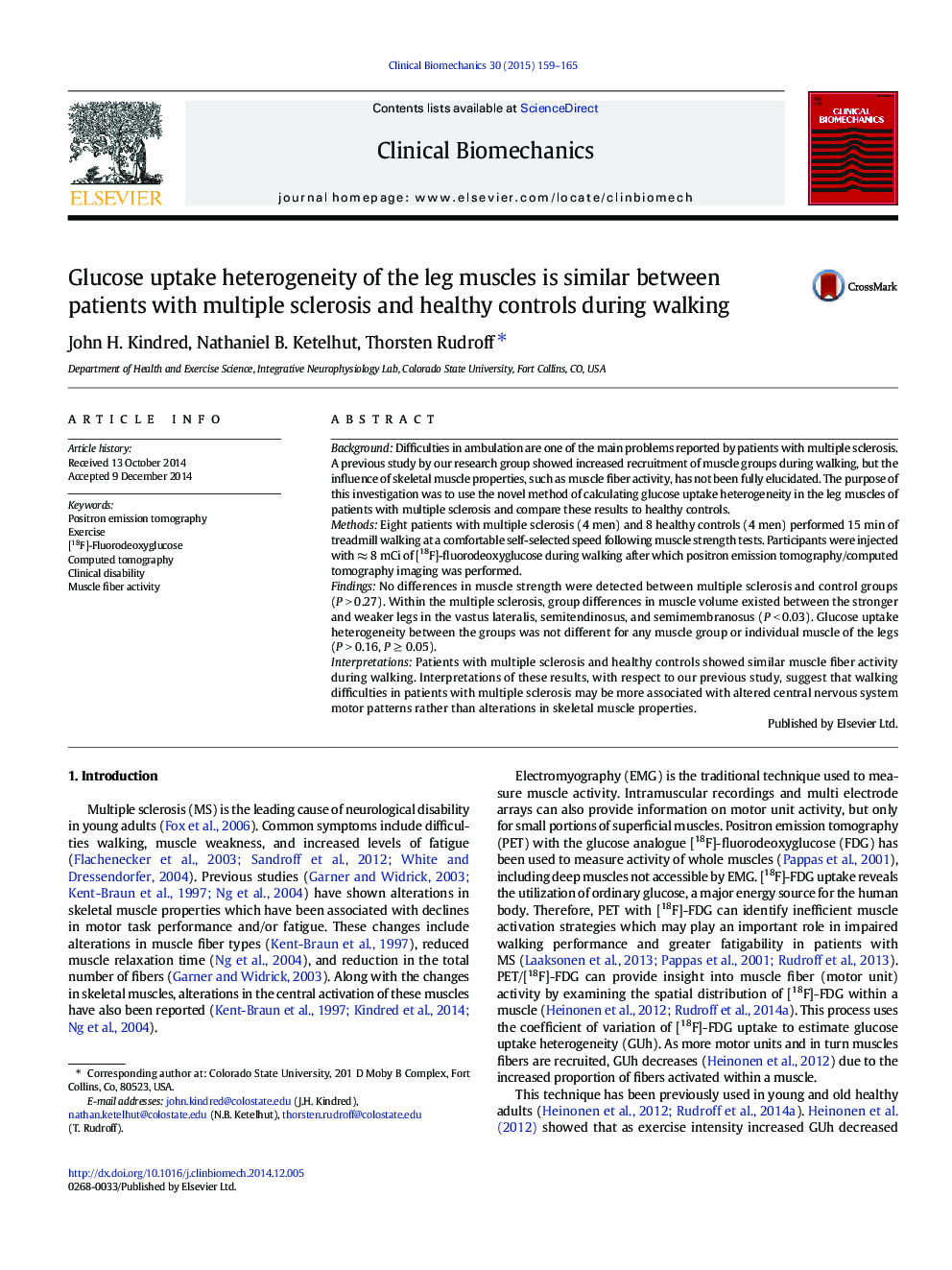 Glucose uptake heterogeneity of the leg muscles is similar between patients with multiple sclerosis and healthy controls during walking