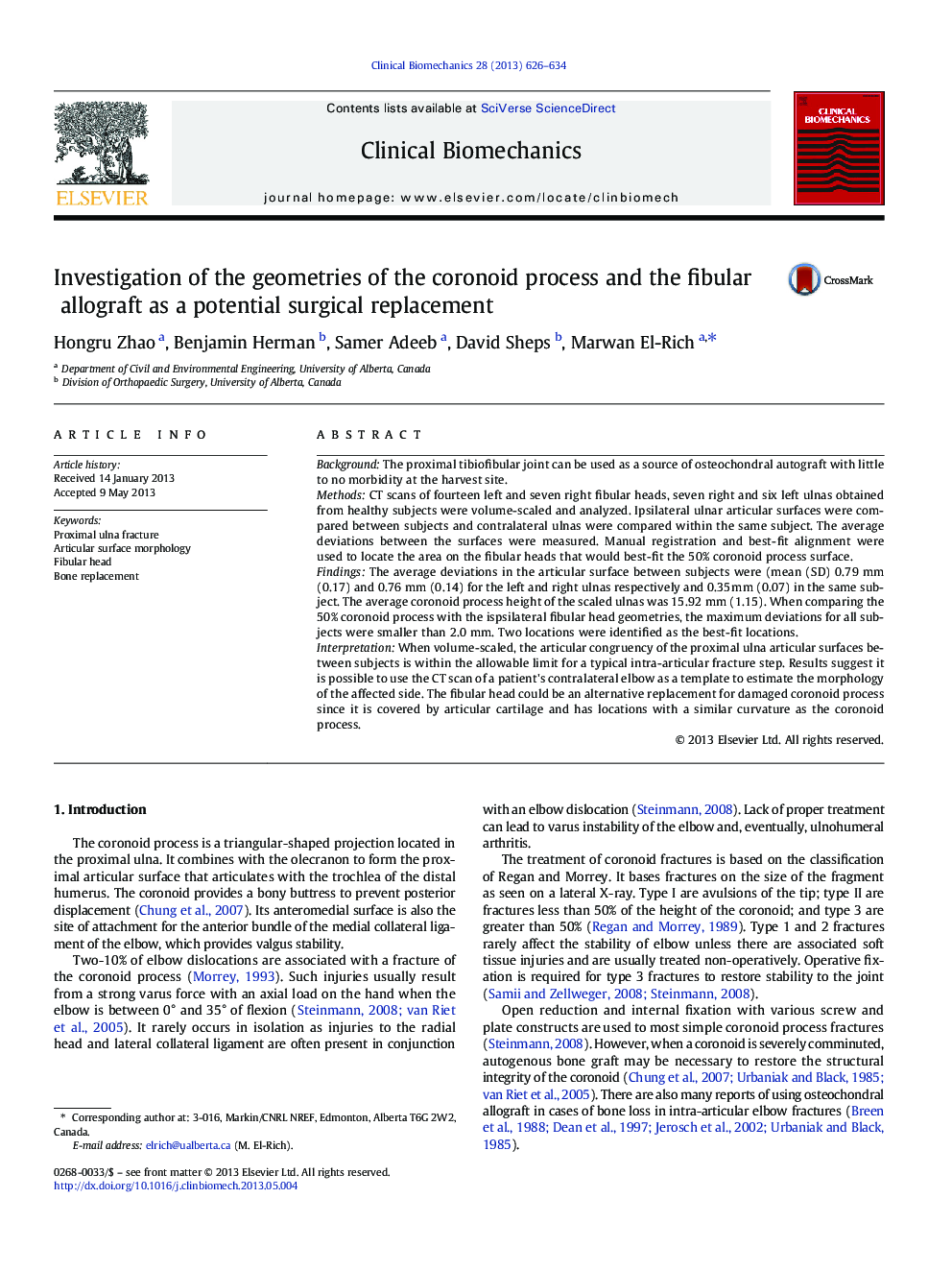 Investigation of the geometries of the coronoid process and the fibular allograft as a potential surgical replacement