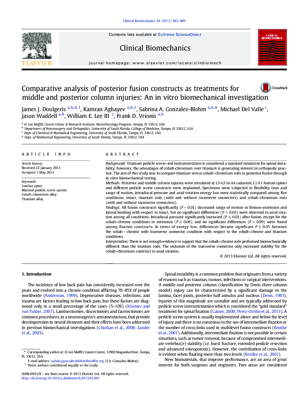 Comparative analysis of posterior fusion constructs as treatments for middle and posterior column injuries: An in vitro biomechanical investigation