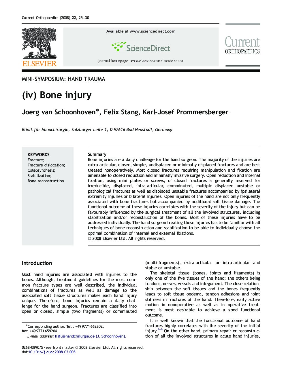 (iv) Bone injury