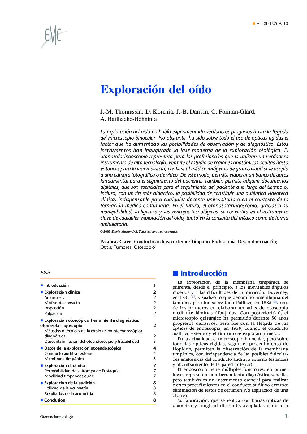 Exploración del oído