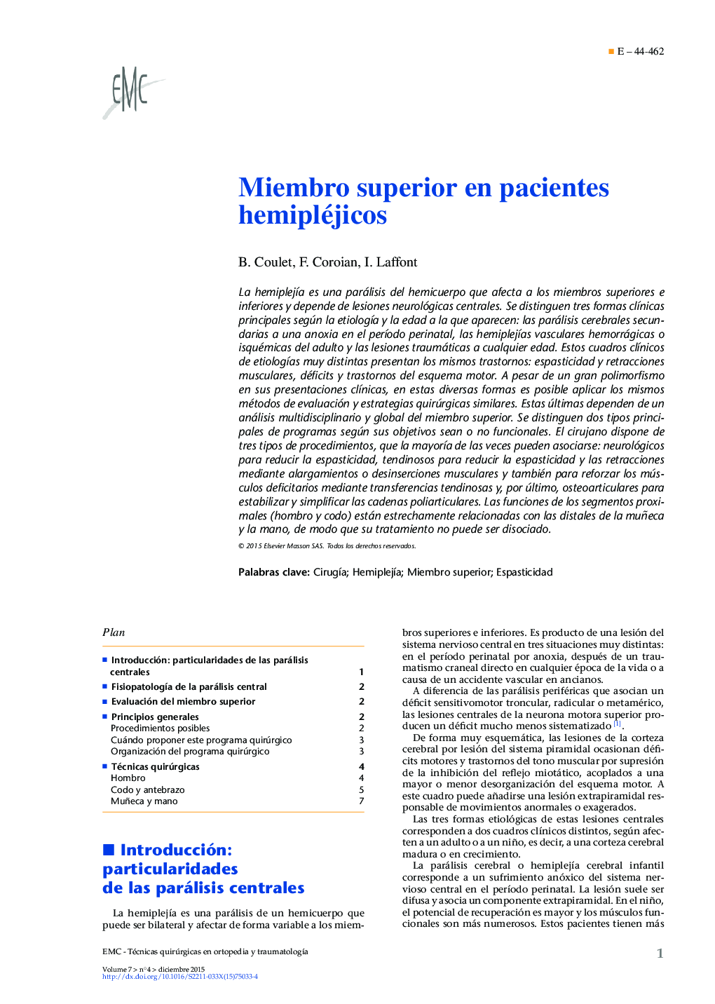 Miembro superior en pacientes hemipléjicos