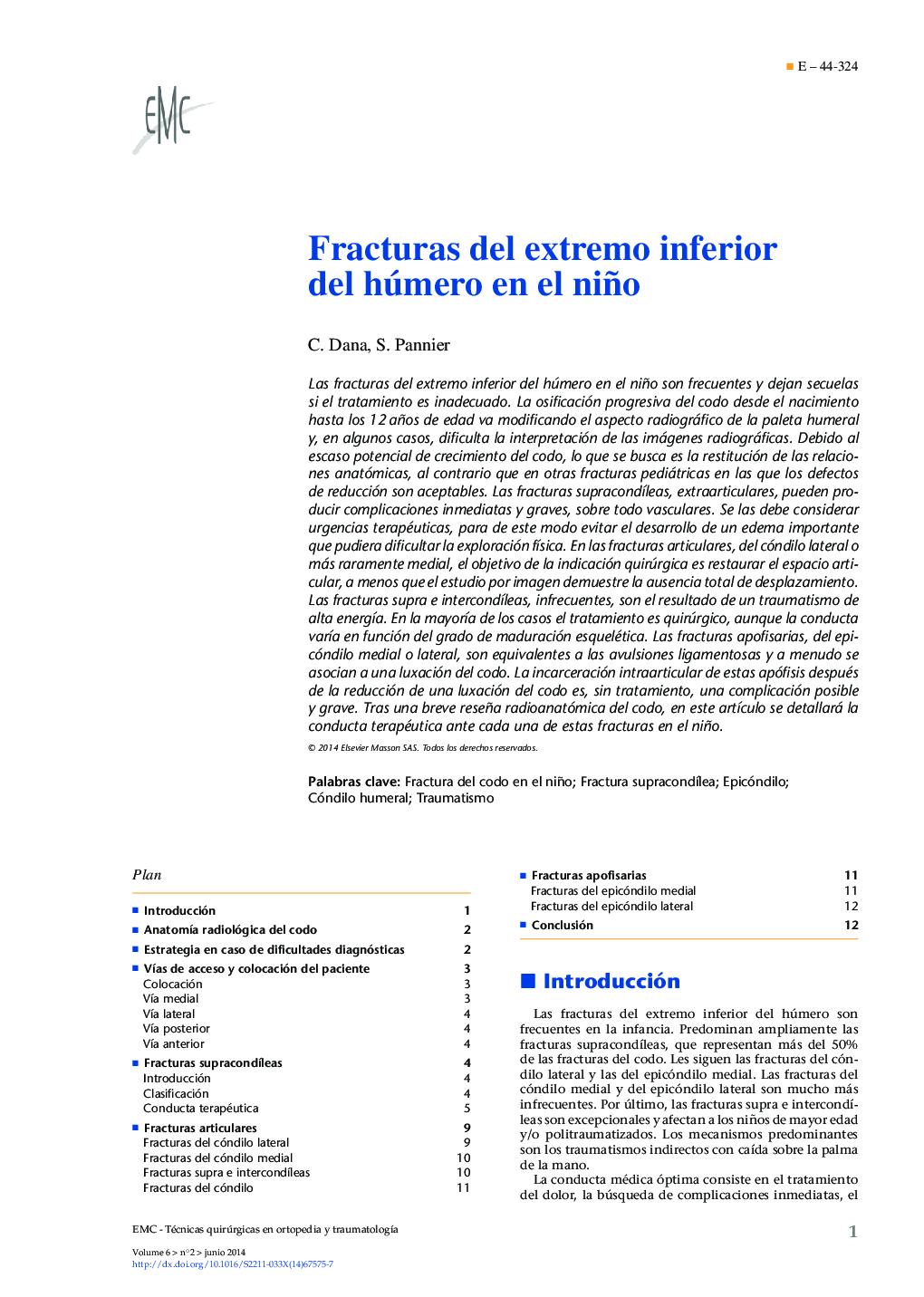 Fracturas del extremo inferior del húmero en el niño