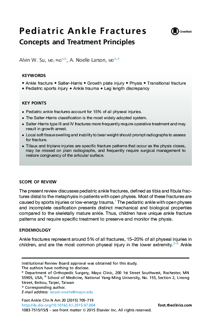 Pediatric Ankle Fractures