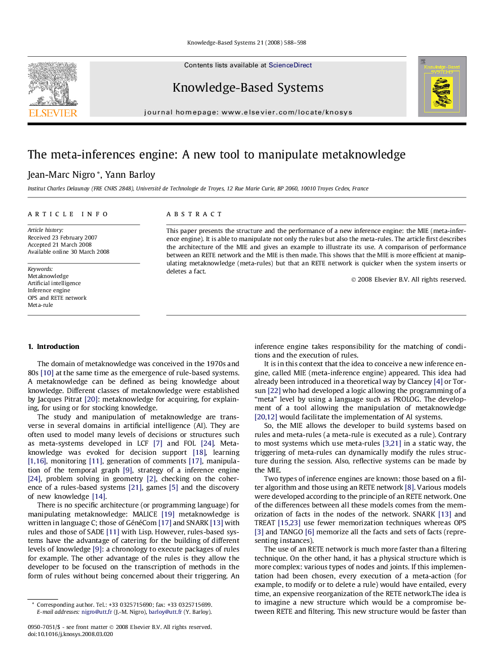 The meta-inferences engine: A new tool to manipulate metaknowledge