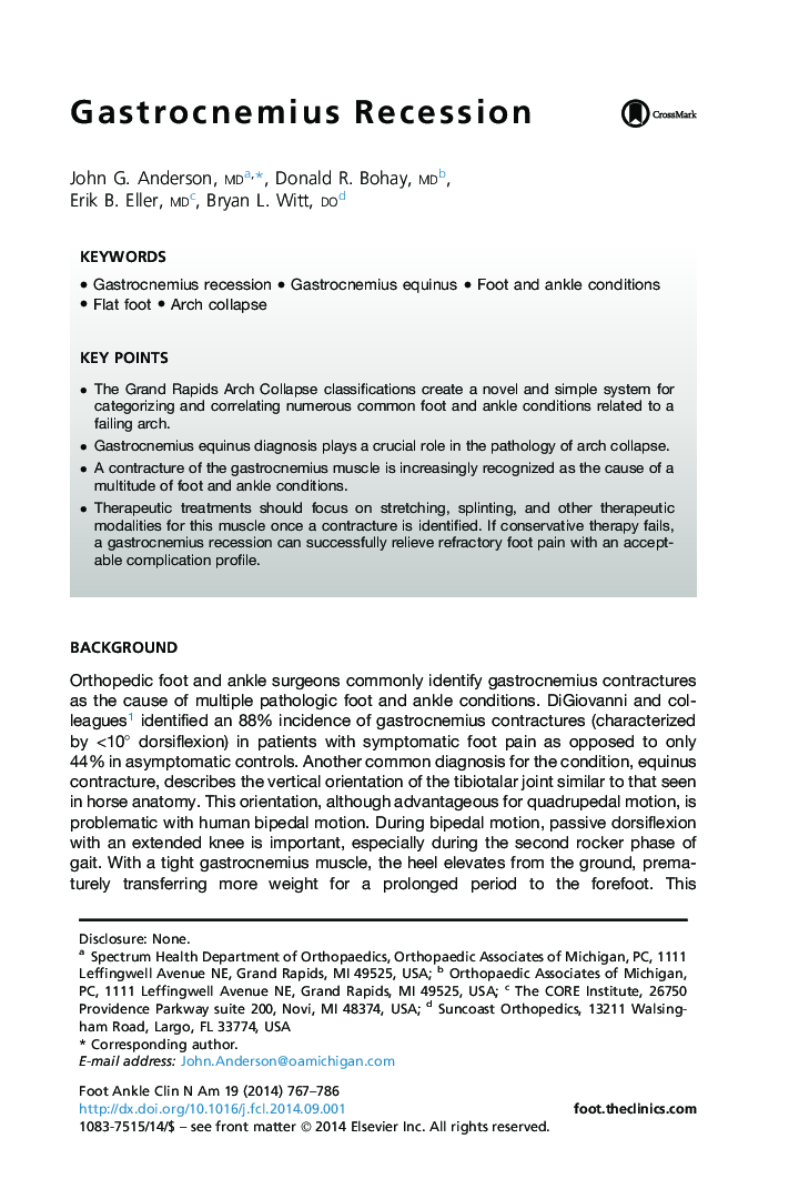 Gastrocnemius Recession