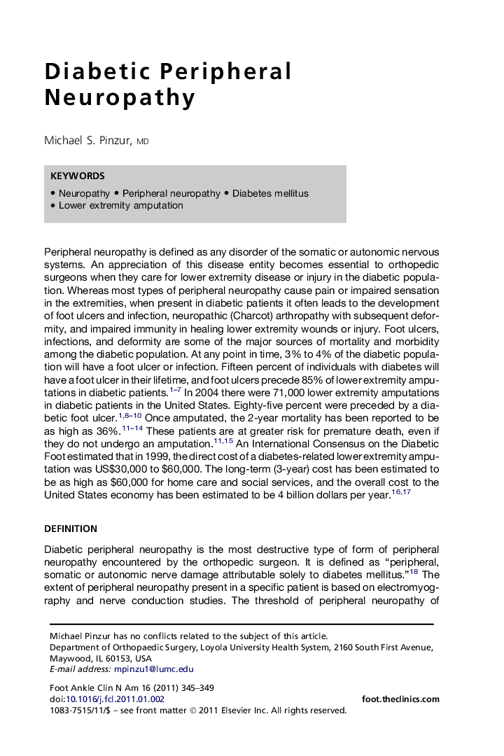 Diabetic Peripheral Neuropathy