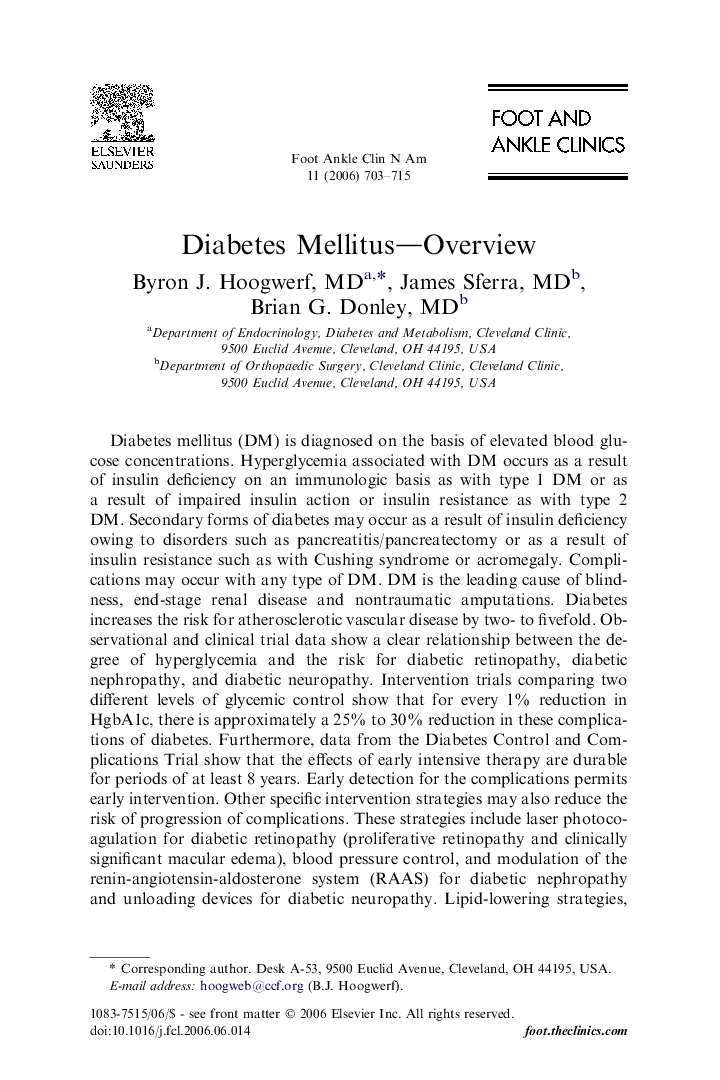 Diabetes Mellitus-Overview