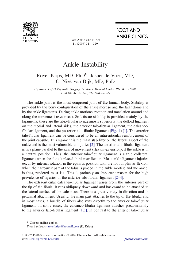 Ankle Instability