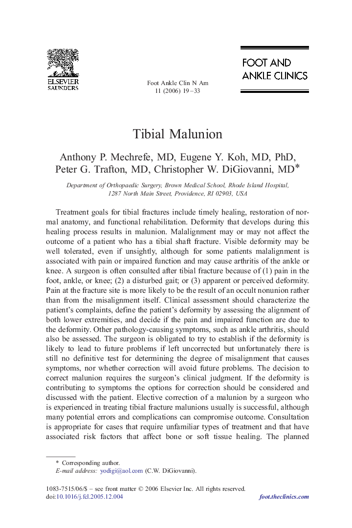 Tibial Malunion