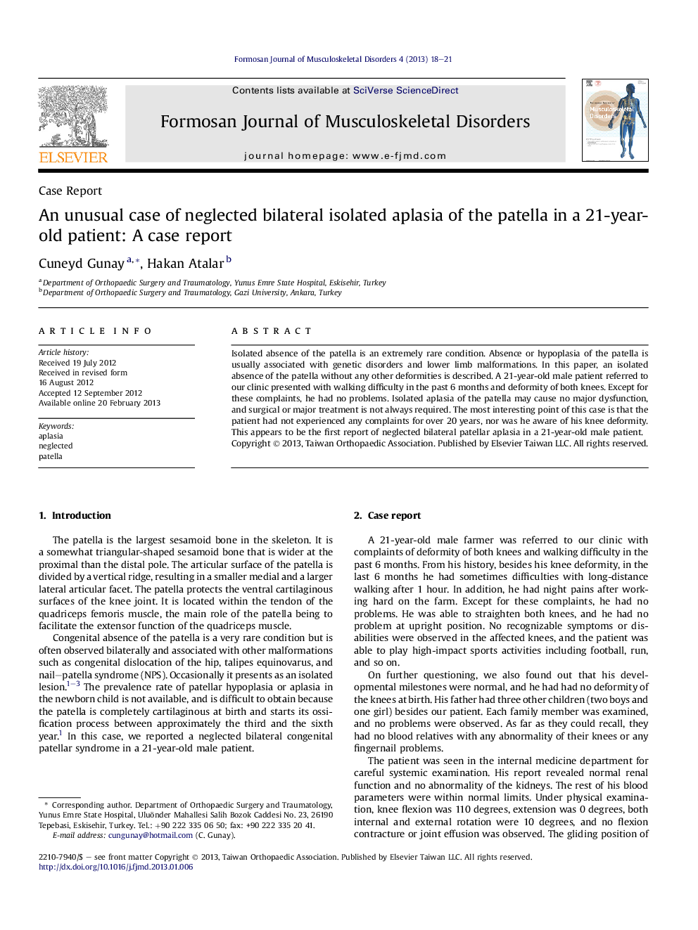 An unusual case of neglected bilateral isolated aplasia of the patella in a 21-year-old patient: A case report