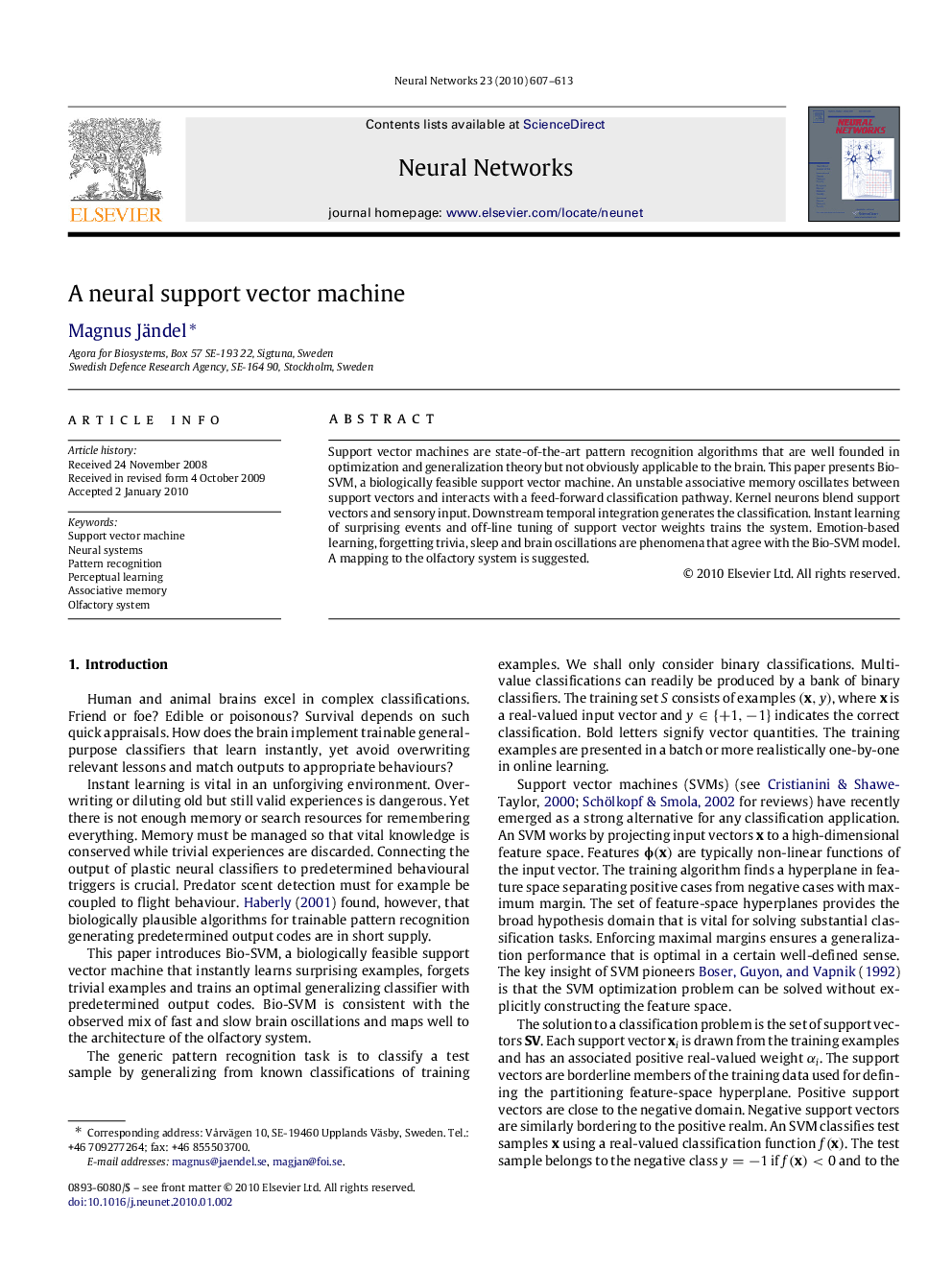 A neural support vector machine