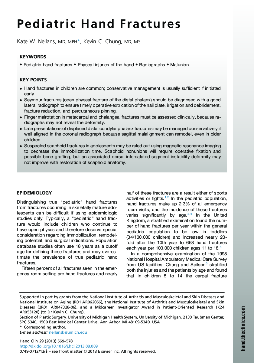 Pediatric Hand Fractures