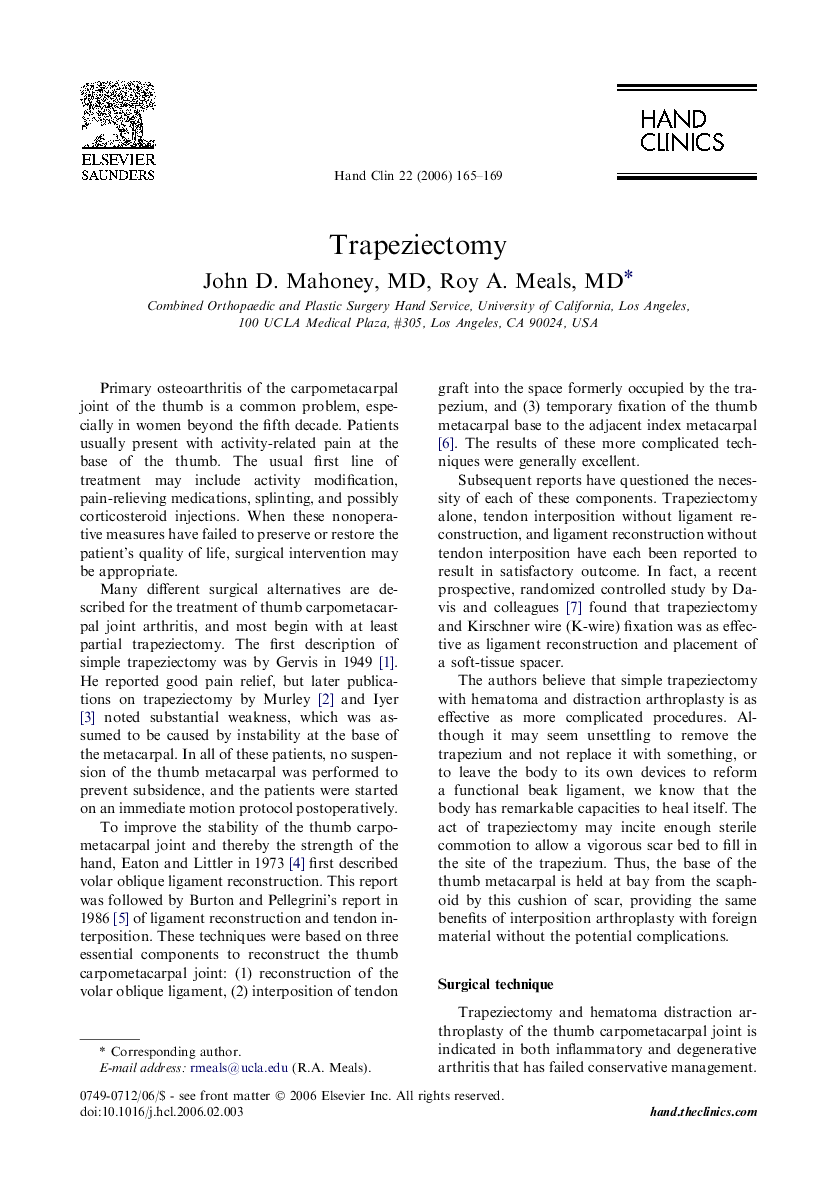 Trapeziectomy