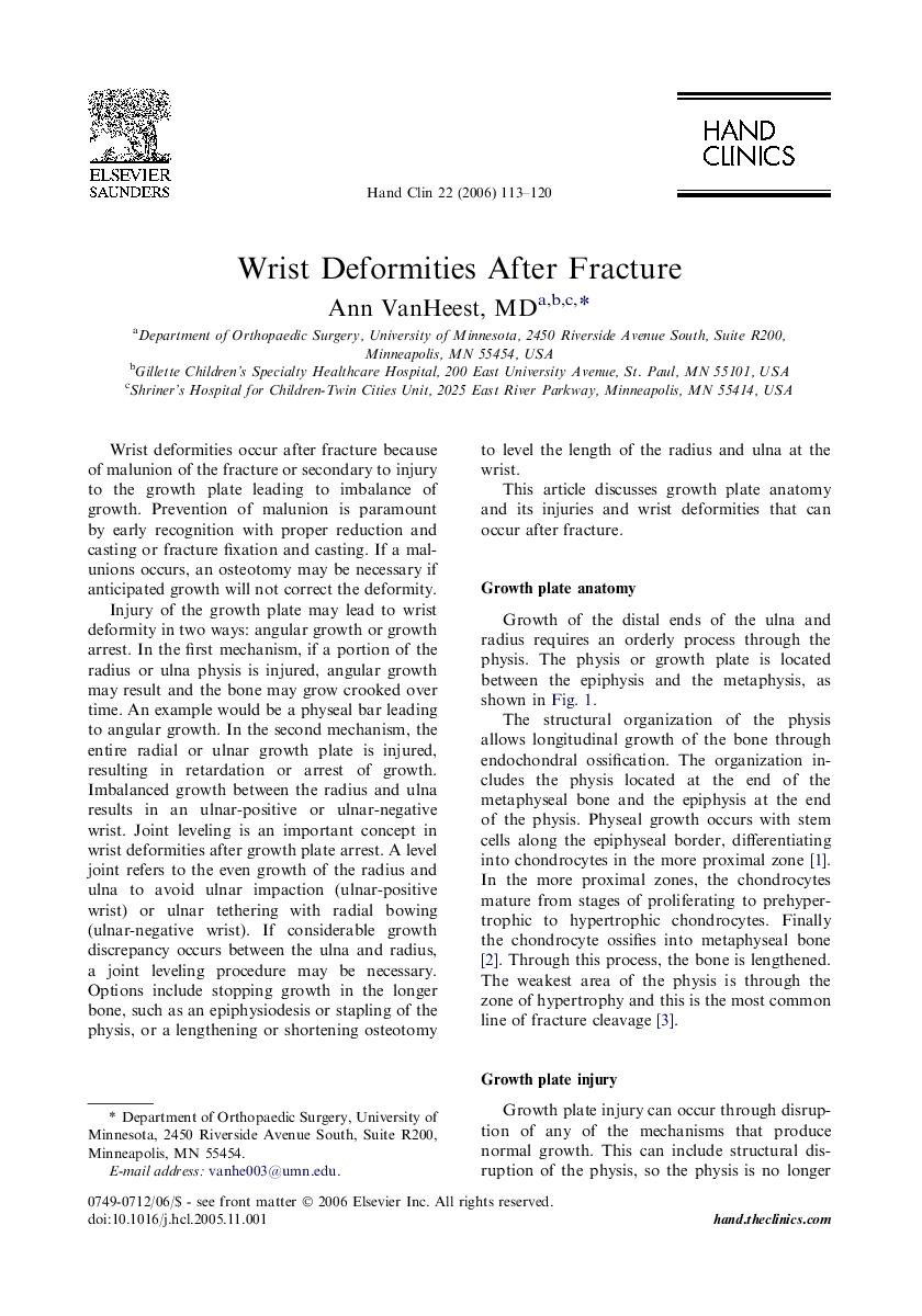 Wrist Deformities After Fracture