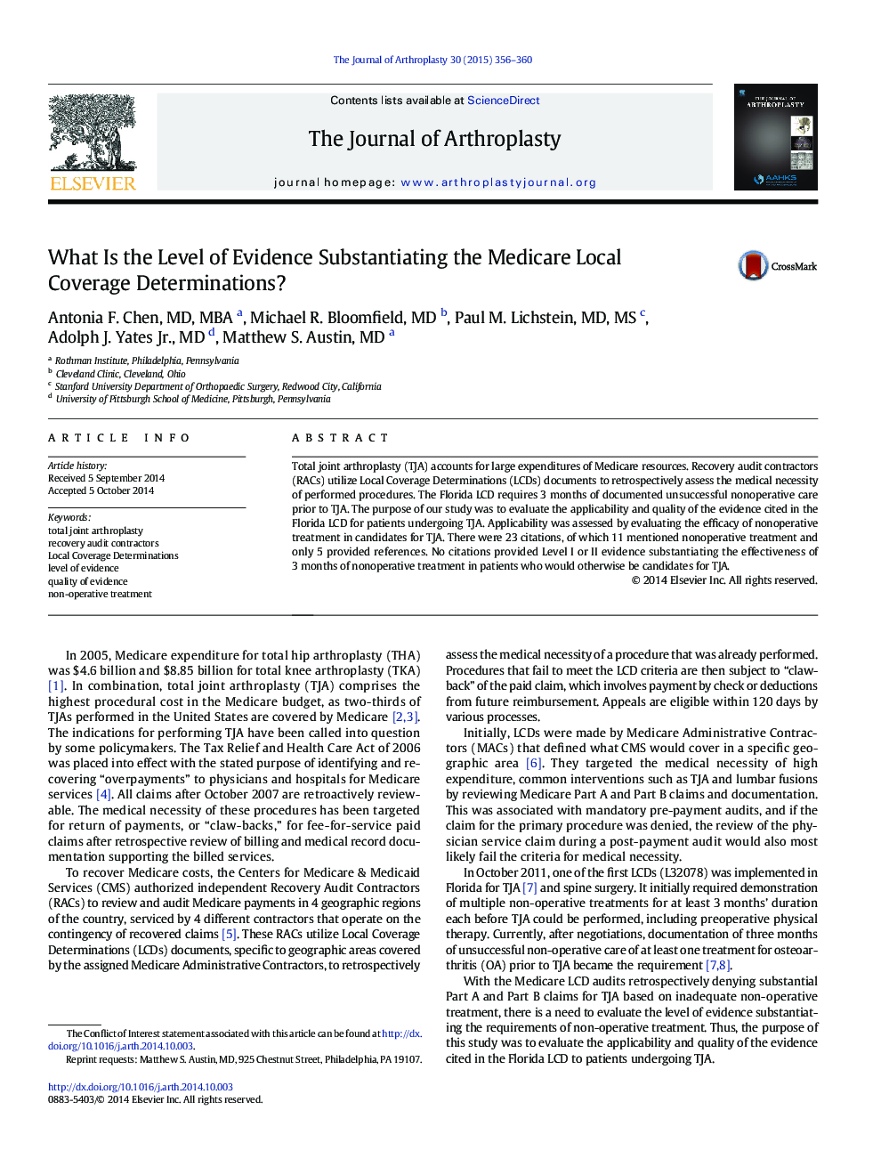 What Is the Level of Evidence Substantiating the Medicare Local Coverage Determinations? 