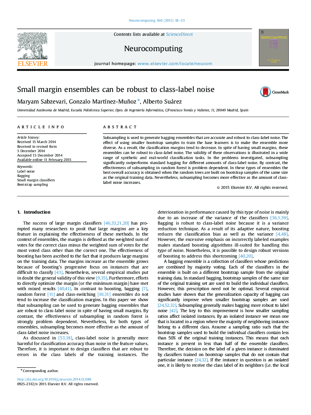 Small margin ensembles can be robust to class-label noise